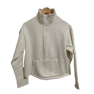Sundays two ivory 1/4 Zip fleece pullover‎ sweatshirt size Small
